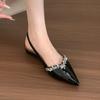 Fashion "Beauty's Charm, Pointed Toe, Rhinestone Toe, Open-toe Sandals, Women's Spring 2025, Side-open High Heel Single Shoes.