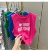 Summer Vintage White Crop Women Print Letter Punk Sexy Tank Korean Streetwear Cropped Sleeveless