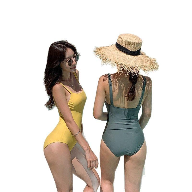 E-commerce platform for Vietnam South East Asia one-piece triangle bikini solid color swimsuit