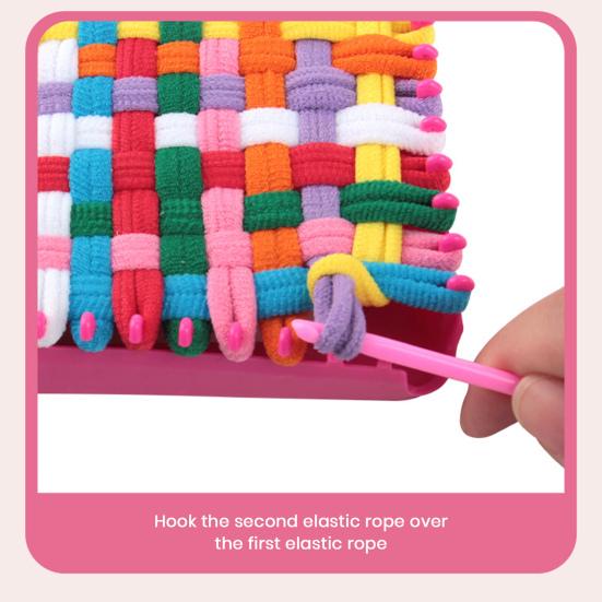 1 Set Webstuhl-Set mit Häkelnadel in Regenbogenfarben, für Anfänger, DIY-Kunsthandwerk, Topflappen, Handwebwerkzeuge, Geschenk für Kinder, Mädchen, Erwachsene