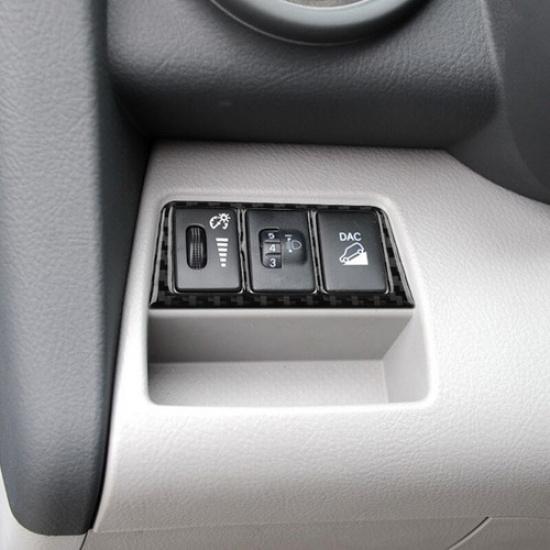 For Toyota RAV4 2006-2012 Carbon Fiber Inner Headlight Switch Panel Cover Trim