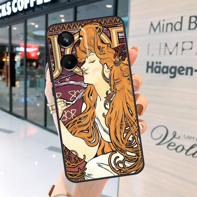 Alphonse Mucha Art Case For Realme 15 Pro 14 13 11 12 Pro Plus GT7 GT6 C55 C51 C53 C35 C33 C61 C65 C67 C71 C75