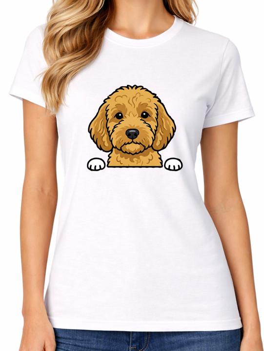 Goldendoodle Dog T-Shirt Cute Puppy Pet Lover Animal Womens Tee S