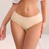 European and American Invisible Liquid Foundation Underwear Seamless Ice Silk Nude Pure Cotton Large Size Mid-waist Briefs