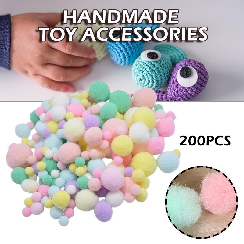 

Mayitr 200 шт. DIY смешанного размера 1-3 см Цветной мягкий пушистый шарик Poms для детей
