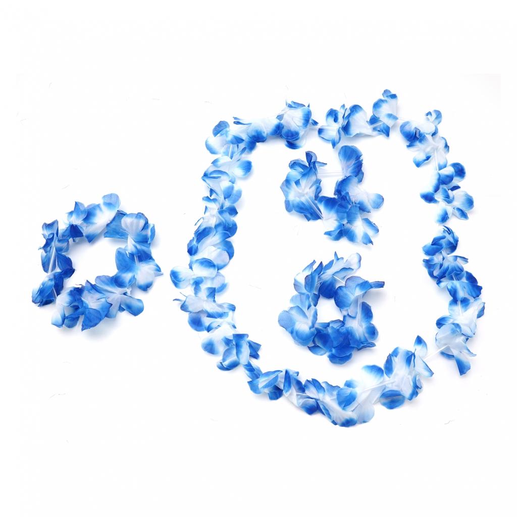 Kids Hawaiian Grass Lei Skirt Flower Wristband Garland Fancy-Costume Suit New