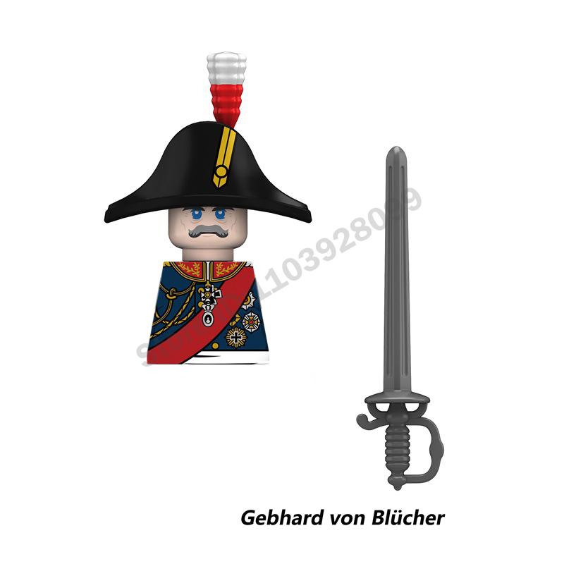Middle Ages Military Napoleonic Wars Figures Building Block British French Prussia Infantry Knight General Duke Characters Brick