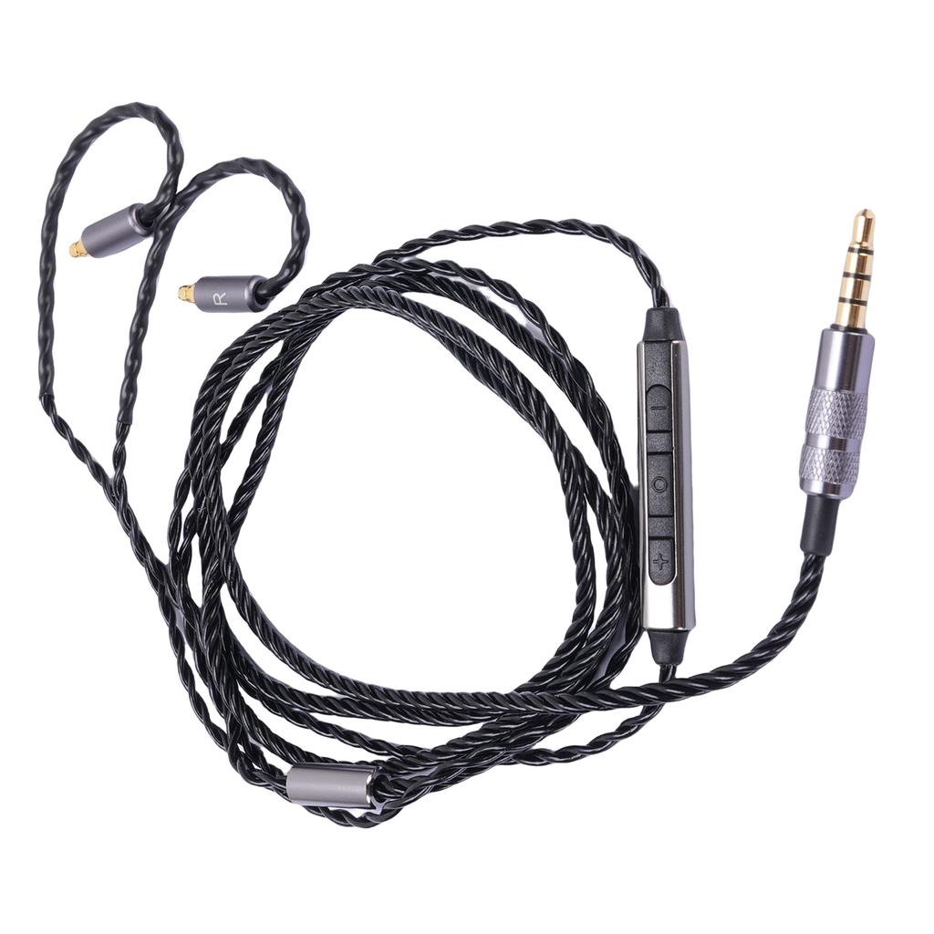 Headphone Cable Fit for IE100 IE400 IE500 with Mic 3.5mm Plug 3.94ft Long Improve Sound Quality Headphone Replacement