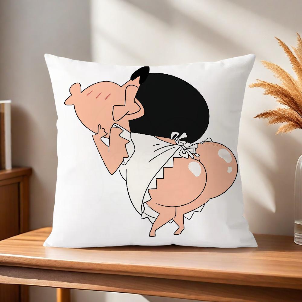 Cushion Cover Soft Pillow Case for Kawaii S-Shin Sofa Chan Living Room Home Funny Cute Decor Protective C-Crayon Cartoon Cover