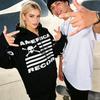 Vintage Gothic Zip-Up Hoodie Loose Fit Unisex Streetwear Sweatshirt Black Star Print