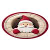 Christmas 3D Rug Optical Illusion Santa Claus Round Floor Mat Non-Slip Xmas
