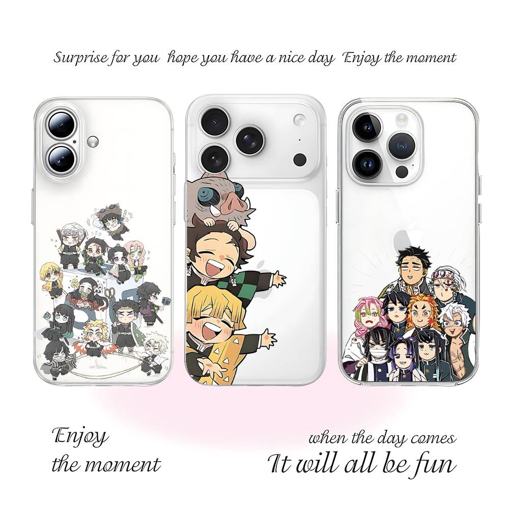 D-Demons S-Slayerds Phone Case For Iphone17 16 15 11 13 14 Pro Max 7 8 Plus X Xr Xs Max Se2020 12mini Transparent Cov