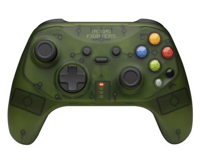 Retro Fighters Hunter Wireless Controller for Xbox and Switch Transparent Green Low Latency Hall Effect Analog Sticks USB-C Charging