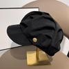 Women's Slouch Beanie: Metal Logo, Plain Color, Letter Knit, Large Head Circumference, Cloud Design - Autumn/Winter.