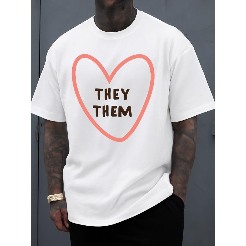 Taglia Europea Cuore Loro Loro Orgoglio Maglietta Uomo Comfort Colors Maglietta Bianca Top Casual Da Giorno e Per il Weekend Abbigliamento per il Weekend Maglietta Casual Classica