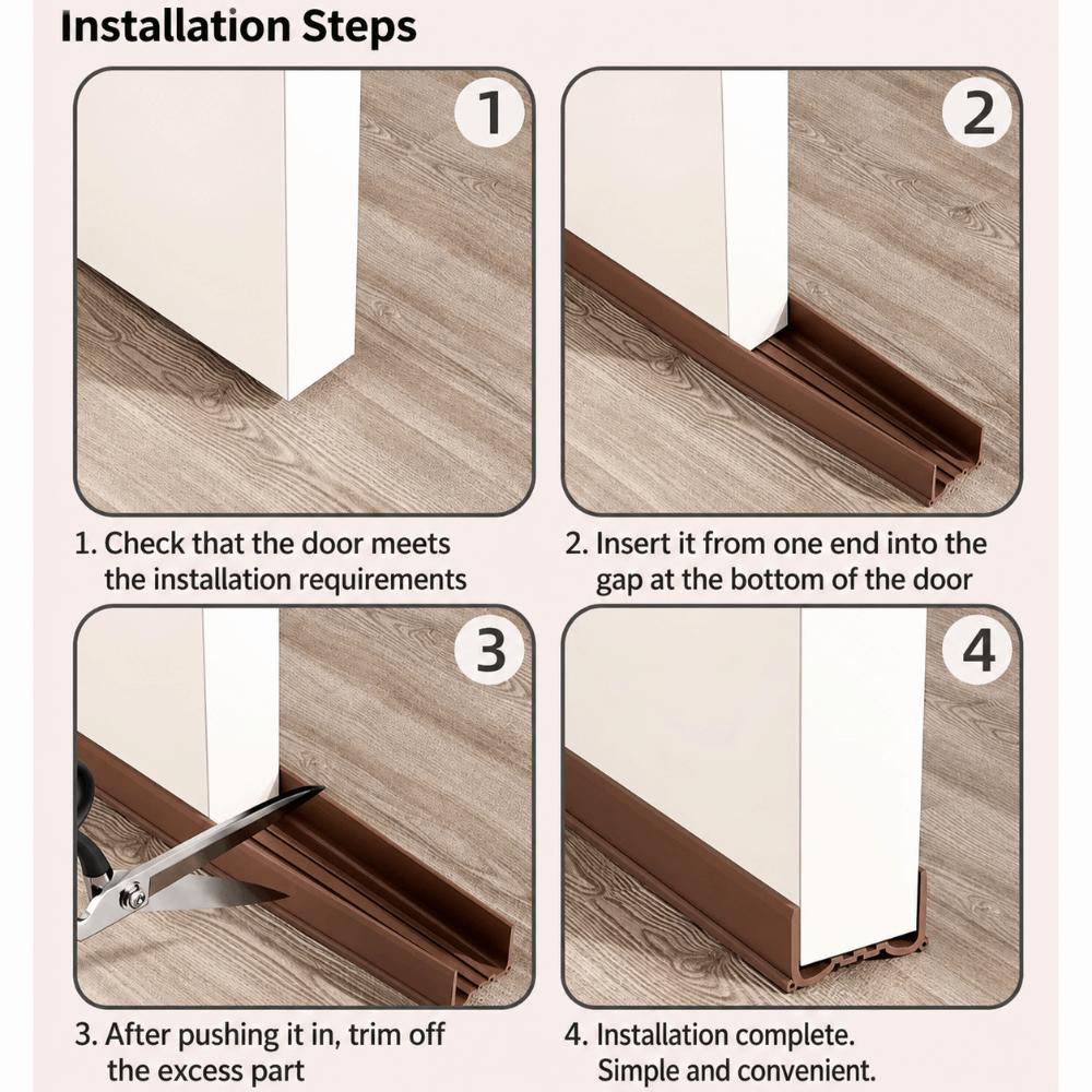 Sound Isolate Bottom Strip 96*5cm PVC Household Weather Gear Long Wear Span Door Seal Indoor Room