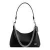 Juliet 25 Zipper Chain Decorated Crossbody Shoulder Bag Cowhide Handbag Medium Women's Black