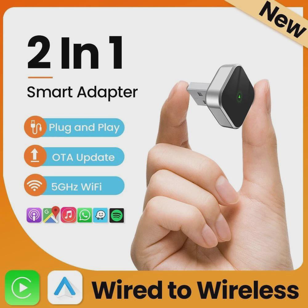 Top-Selling Wireless CarPlay & Android Adapter: Plug-and-Play, OTA Upgrades, Compatible with 98% of Cars