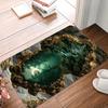 3D Visual Illusion Welcome Rug Doormat Deep Pit Trap Well Print Floor Mat Living Room and Bedroom Entry Foot Mat Fun Home Decor