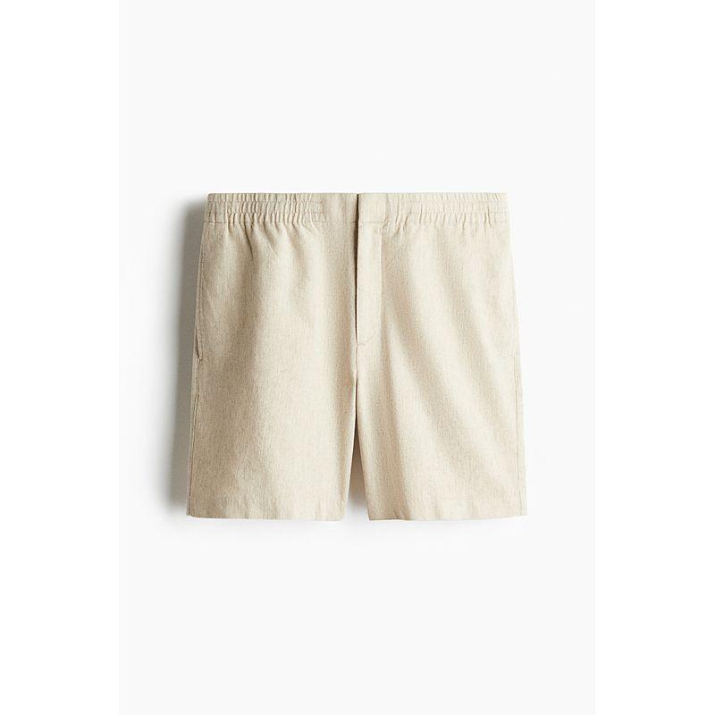 

HM Casual Pants 2025 Summer Menswear Standard Edition Linen Blended Shorts 1265974 Light Beige 175/88(M)