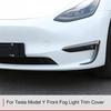 FASTCHE Front Fog Light Trim Cover for Tesla Model Y Eyebrow Spoiler Accessories Fog Lamp Frame Blade Trim Compatible with 2019 2020 2021 2022 2023
