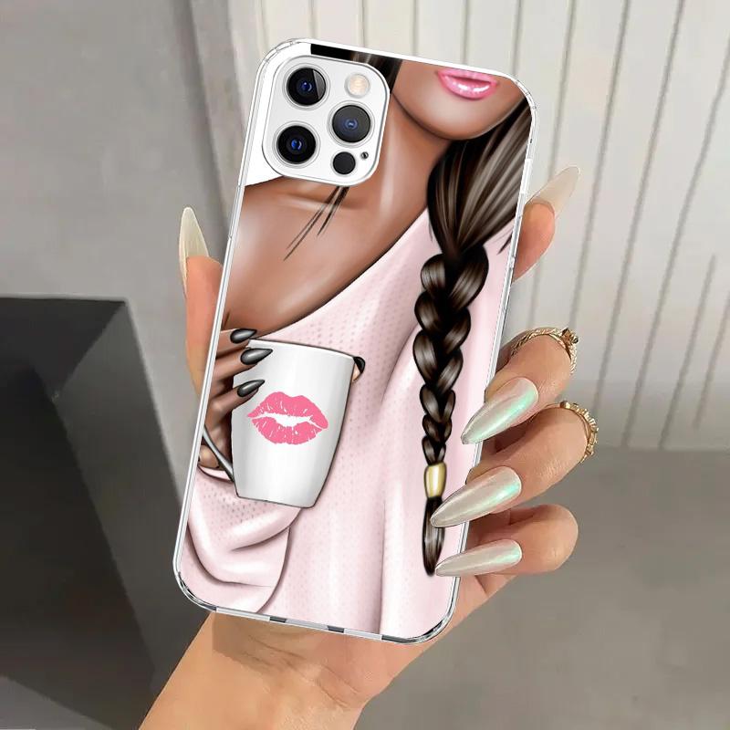Girl Boss Female Coffee Phone Case for Iphone 17 Air 16 15 Plus 14 13 Mini 12 11 Pro Max 16E 7 8 SE 2020 Soft Funda Print Shell