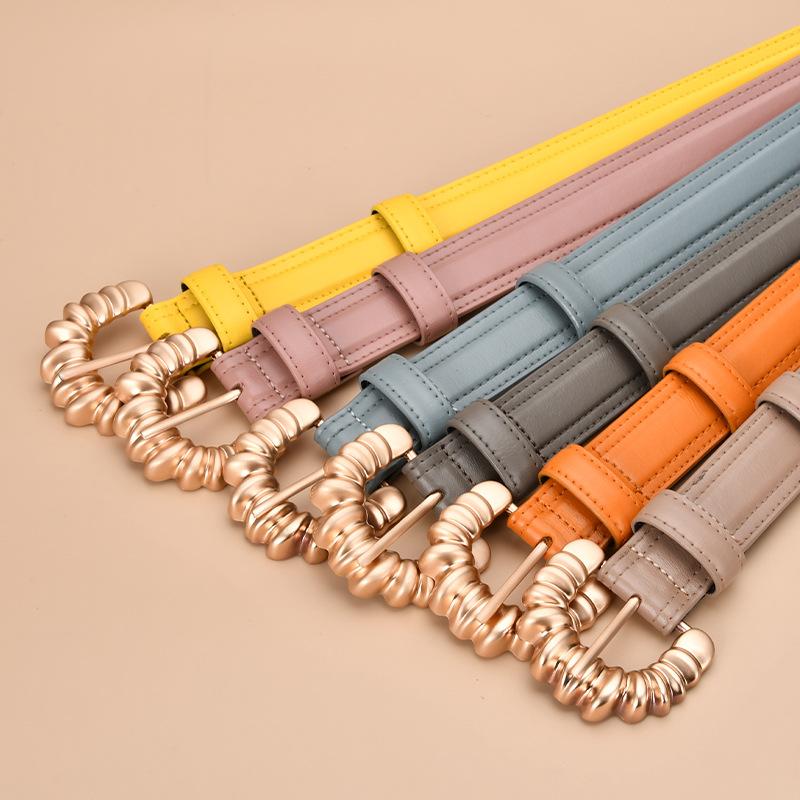 

Luxury Designer Women Belt Genuine Leather Female Fashion Metal Belt Pin Buckle Waistband High Quality Trend Belt Lady New