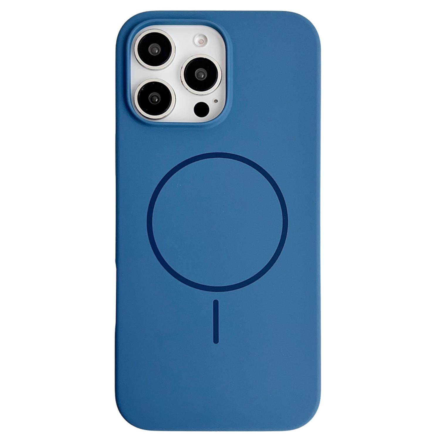 

For iPhone 16 Pro Case Compatible with MagSafe Silicone Phone Back Cover Blue