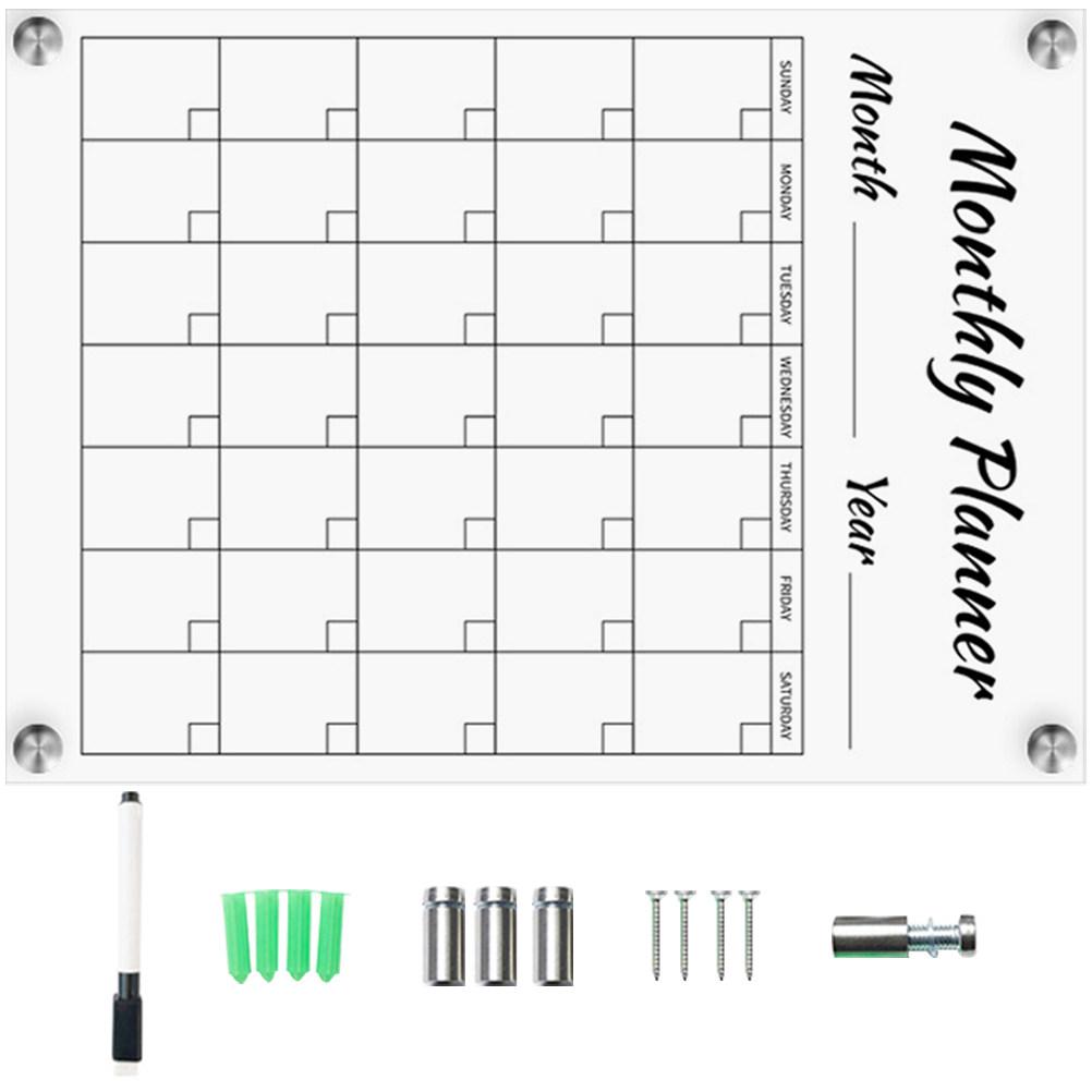 1Set High Grade Acrylic Door Hanging Board Sign Compact Wall Mounted Erasable Memo Board Creative Home Office Cafe Decorative