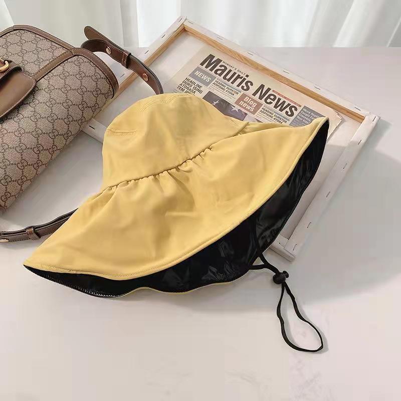 New vinyl sunscreen hat women's summer foldable large brim sunshade bucket hat UV sun hat