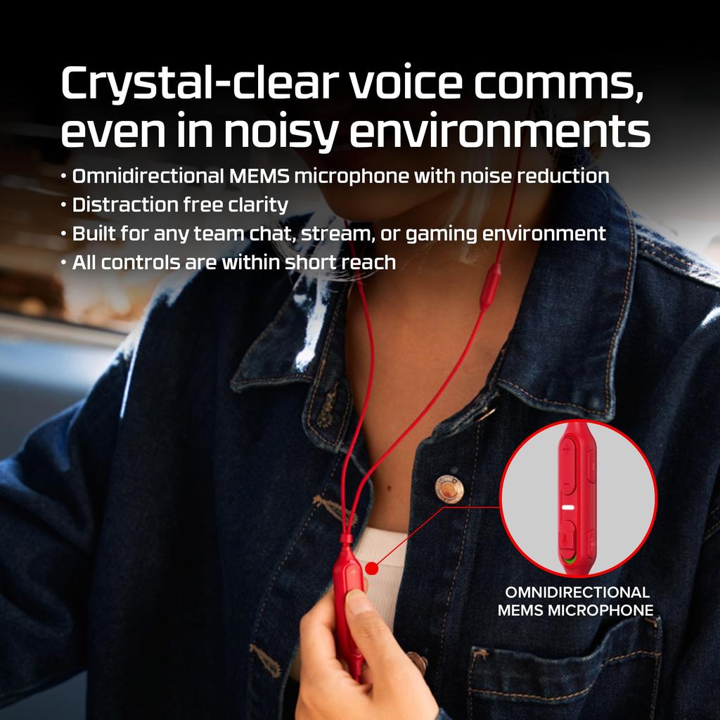 HyperX Cloud Earbuds III S Gaming Official Japanese Distributor Product Earphones, Wired, USB-C, Red, (BN7S2AA)