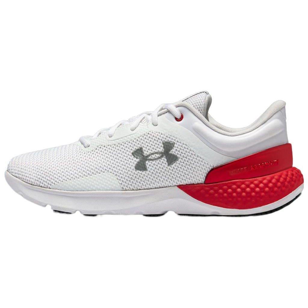 Under Armour Charged Escape 4 Lace-Up Fabric Low-Top Running Shoes Men sneaker White Red 3026825-100