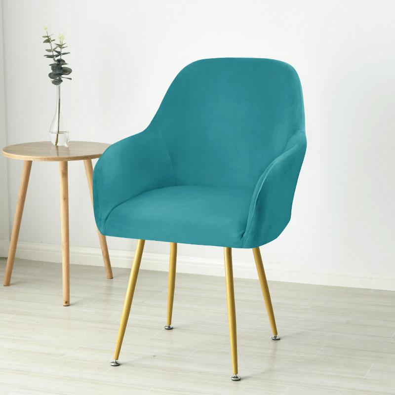 Luxury Velvet Arm Chair Covers Elastic Makeup Chair Cover Solid Color Family Hotel Dining Seat Slipcovers Anti -Dust Protector