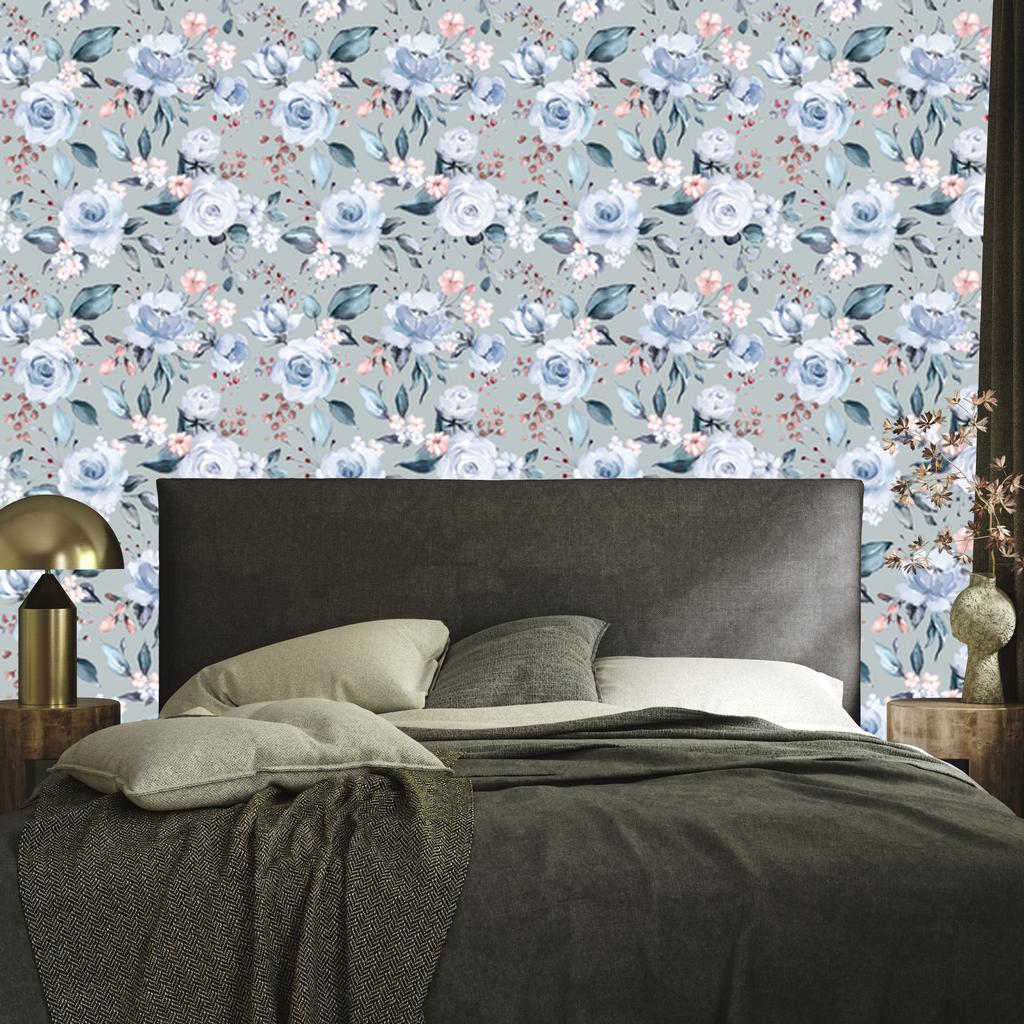 Rose wallpaper in fashionable colors for the living room and bedroom 50x1000