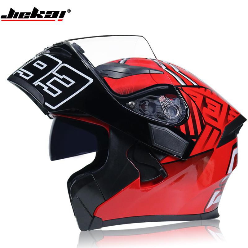 

FiKJIEKAI Jiekai Motorcycle Helmet for Men and Women, Open-Face Helmet3C Certified semi-full-face motorcycle dual-lens cool design XXL