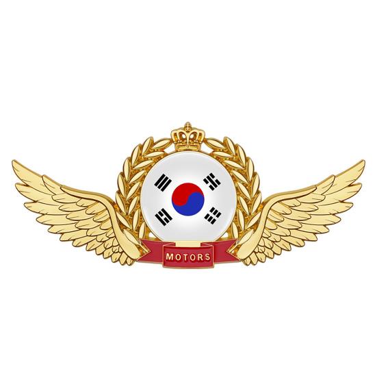 Delikat bil 3D dekorativ vattentät klistermärke Anti-rost Wing Crown National Flag 3D Emblem för bil