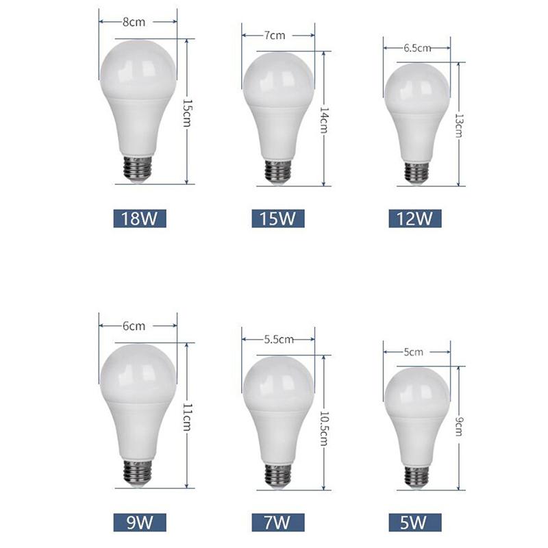 E27 Equivalent LED Bulbs 5W 7W 9W 12W 15W 18W Lamps LED Spotlight Cold/Warm White with Base