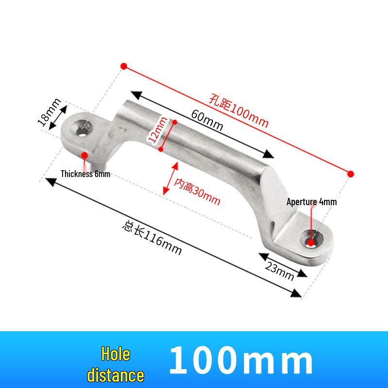304 Stainless Steel Heavy-Duty Bow-Shaped Surface-Mounted Door Handle