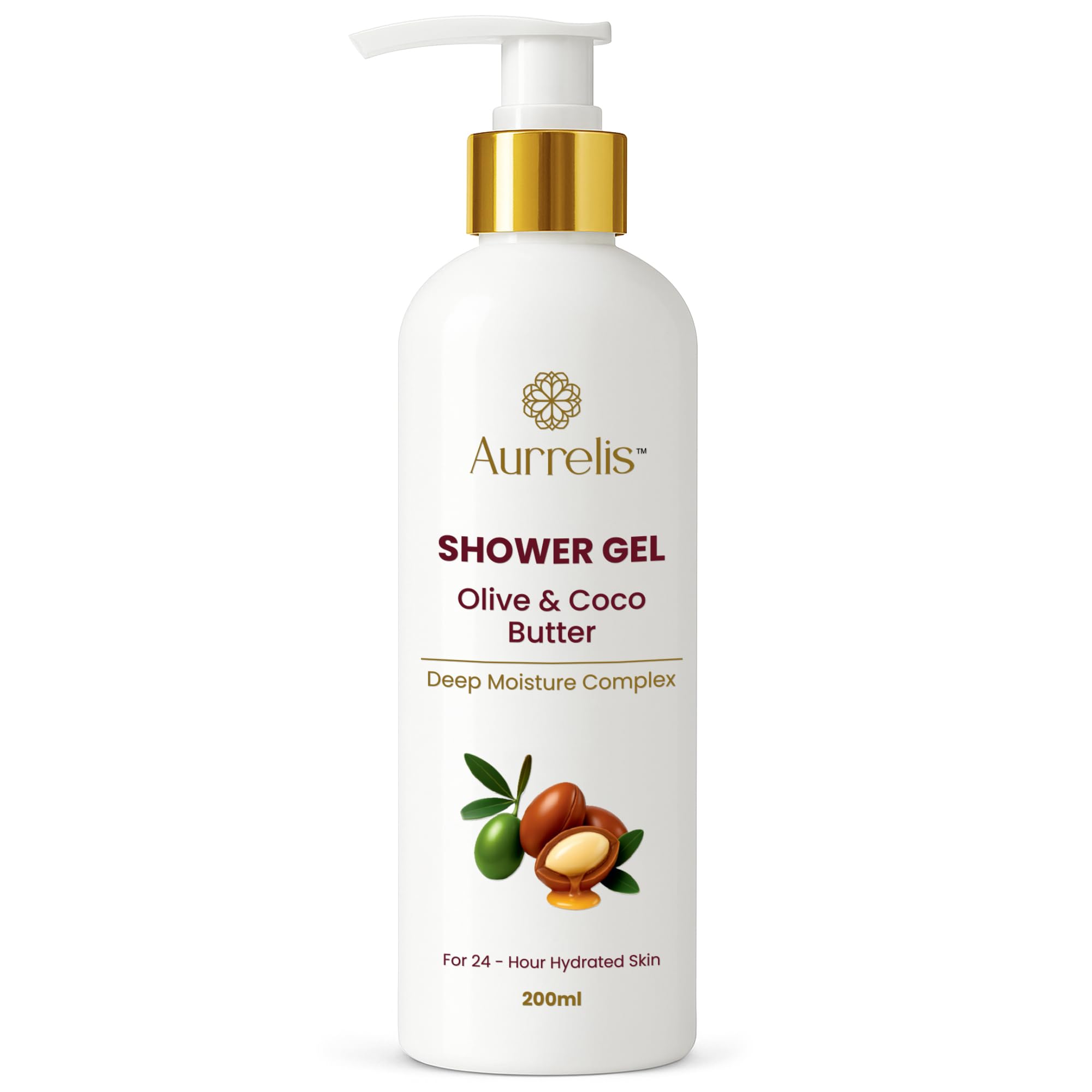 

Aurrelis | Shower Gel with Olive Oil & Cocoa Butter, Deep Moisture Body Wash for Soft, Nourished Skin, 200ml