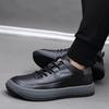 Men Fashion Leather Casual Shoes Mens Running Sneakers Outdoor Walking Shoes New Anti-skid Wear Men's Business Boots Size 39-44