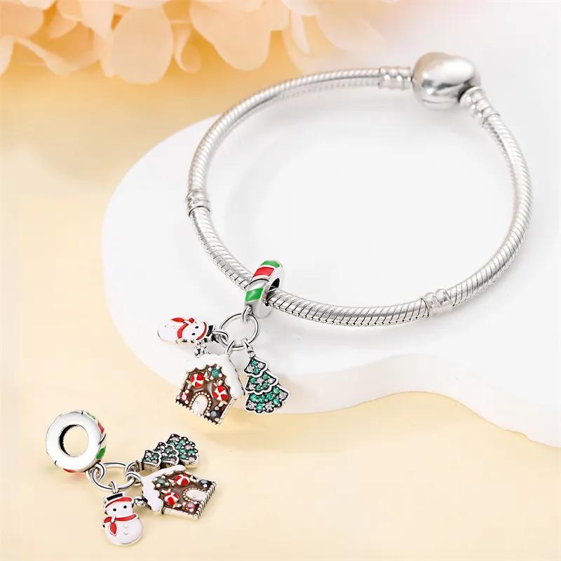 copper Snowflake Christmas Tree Ski Boots Charm Bead Charms Bead Charms Compatible With Authentic Bracelets Fine Do It Yourself Christmas Jewellery