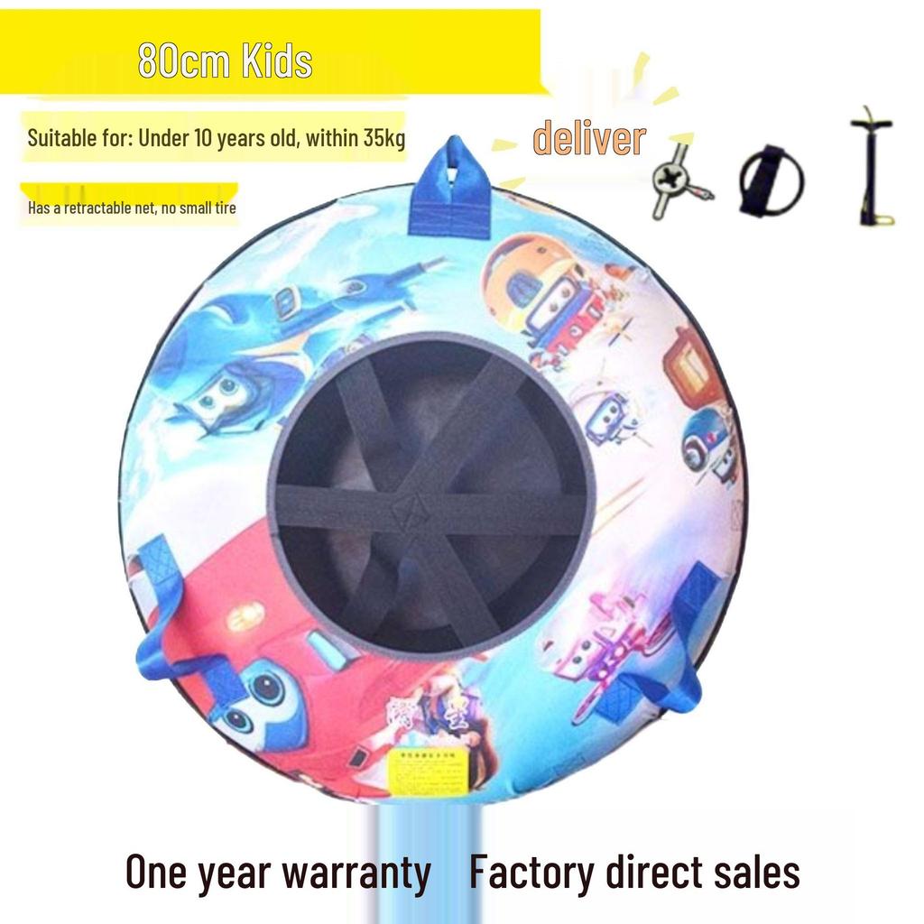 Durable Inflatable Snow Tube with Anti-Collision Features - Seven-Color for Adults and Kids