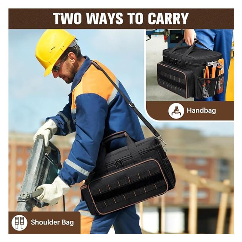 Heavy Duty Oxford Cloth 17inch Tool Bag With Zipper Closure For Daily Work