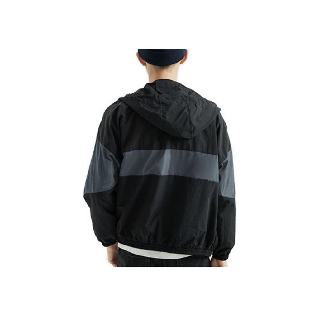 Li Ning Sports Fashion Series Water-Resistant Color-Block Loose Sports Jacket Men Jacket Black AFDR027-4