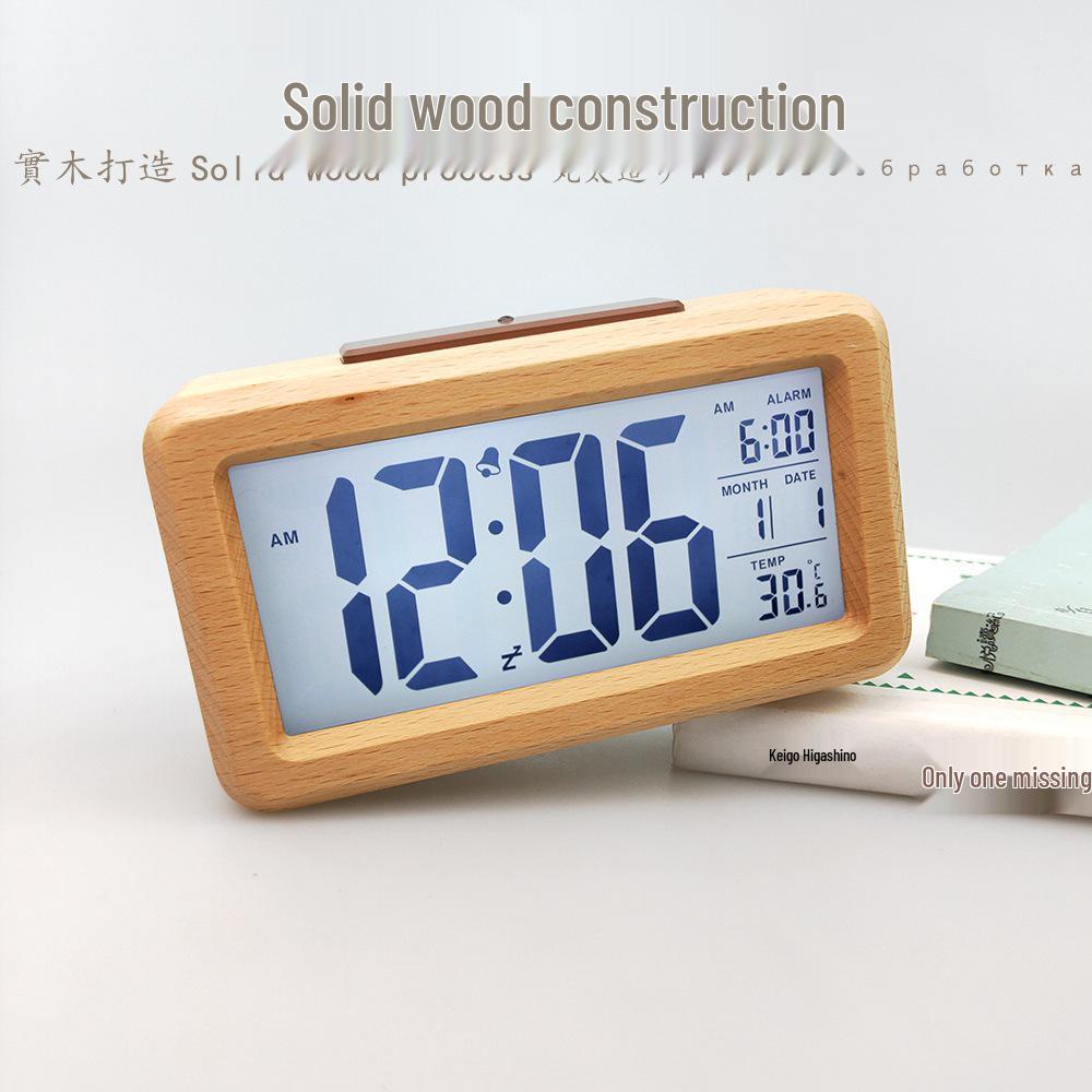 Popular Solid Wood Smart Alarm Clock - Fashionable Electronic Gift 1902