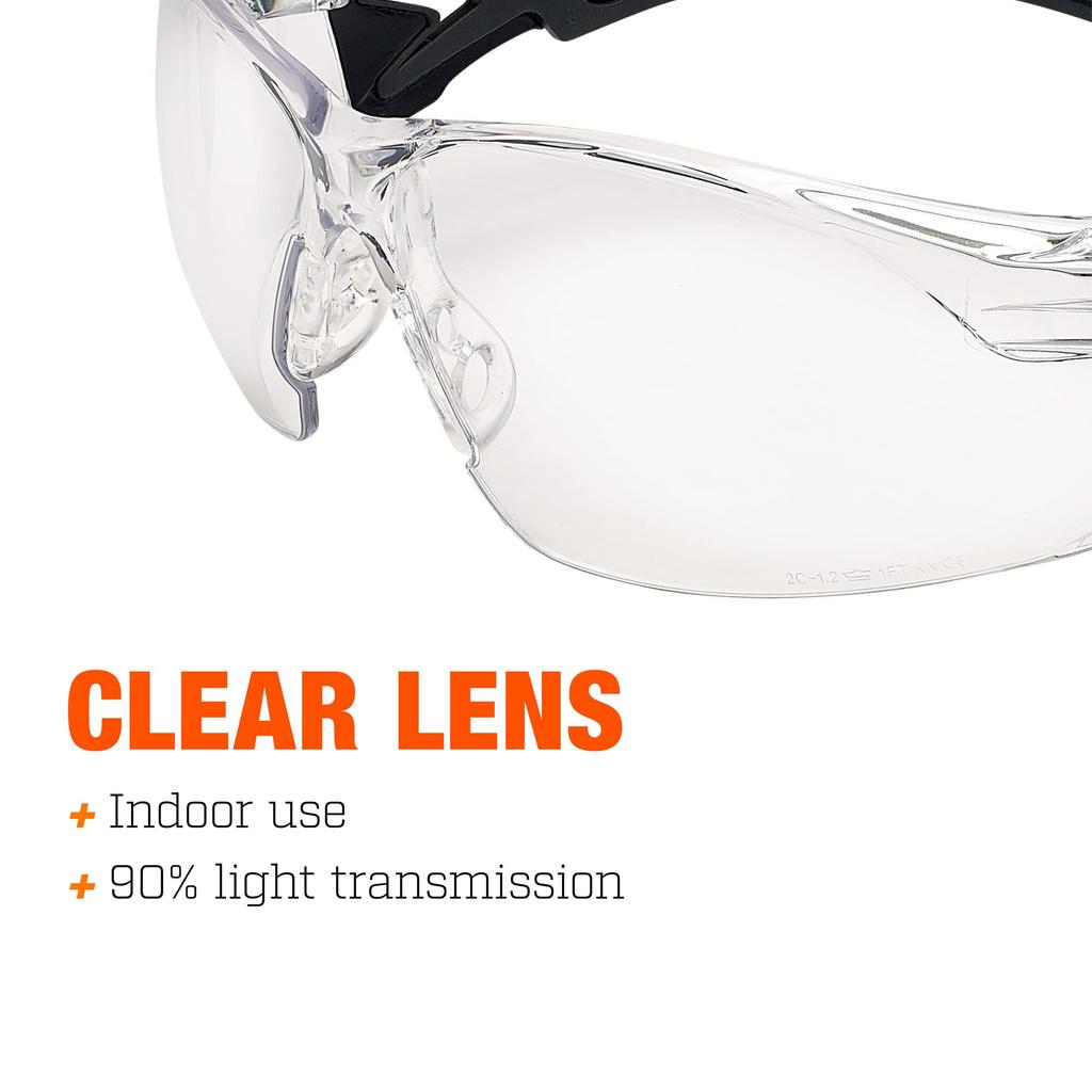 BOLLE SAFETY BSSI Matte Black Clear Lens RUSH+