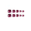 Red Short Square Removable Fake Toenail Set - Cat Eye Design