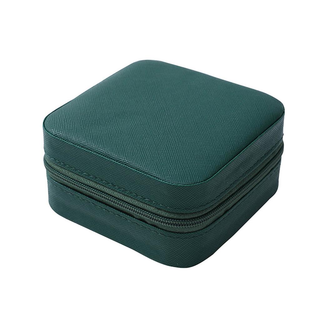 Single Layer Storage Box Small Travel Leathers Jewelry Box Zipper Holder for Rings Earrings Necklaces Storage Display