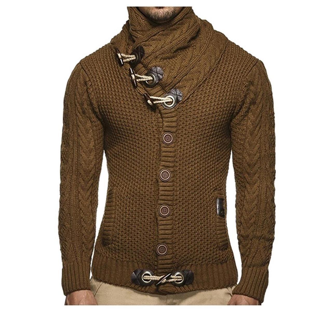 Свитер Пальто Осень Зима Вязаные Кардиганы Пальто Мужчины S коричневый 3655₽