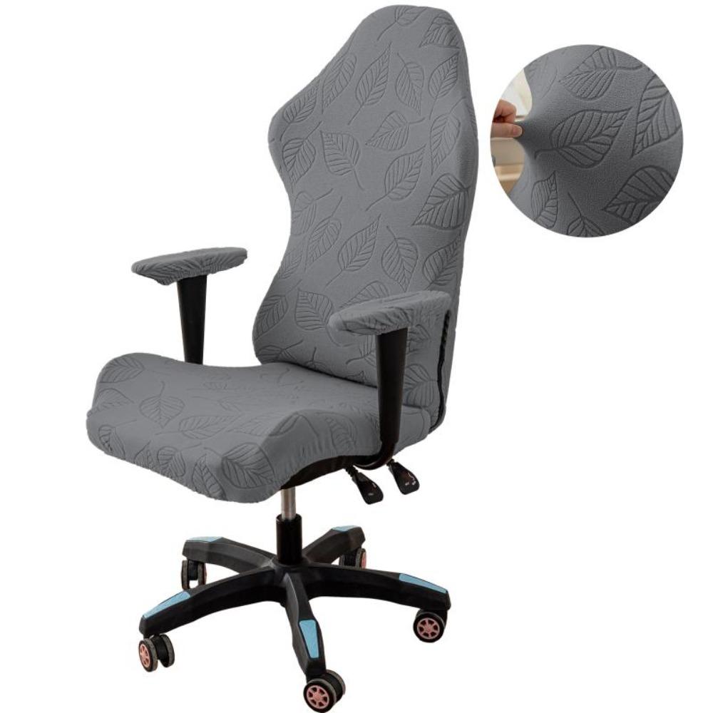 

Jacquard Pattern Armchair Slipcover Wear-Resistant Elastic Seat Cover Computer Room темно-серого